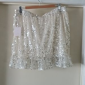 Cream colored sequin skirt